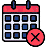 Calendar icon symbolizing flexible scheduling and free cleaning cancellations